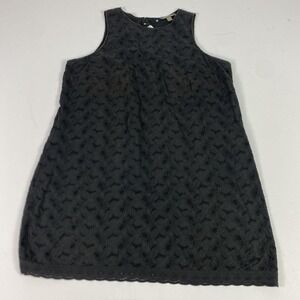 Tommy Bahama Tank Dress Womens XL Black Lace Embroidered Shift Knee Length Lined